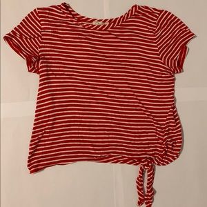 OLIVIA RAE RED AND WHITE STRIPED TEE